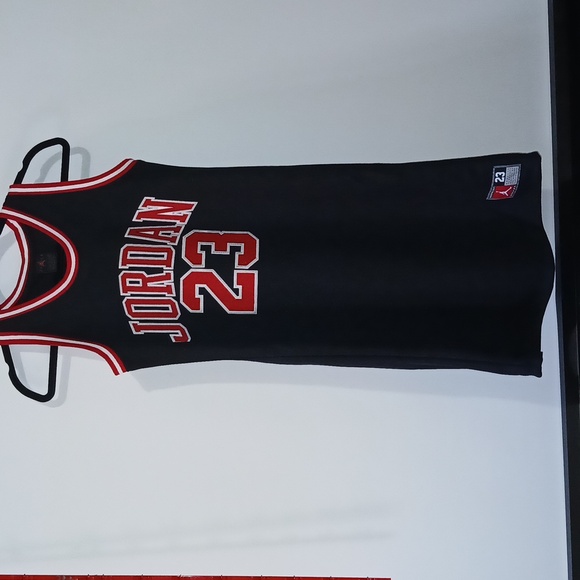 Jordan 23 Girls Sleevless T Shirt Jersey Dress Black Red White Size XLarge NWT